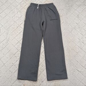 Mr Winston Sweatpants Womens M Gray Wide Leg Heavy Cotton Fleece Hi Rise